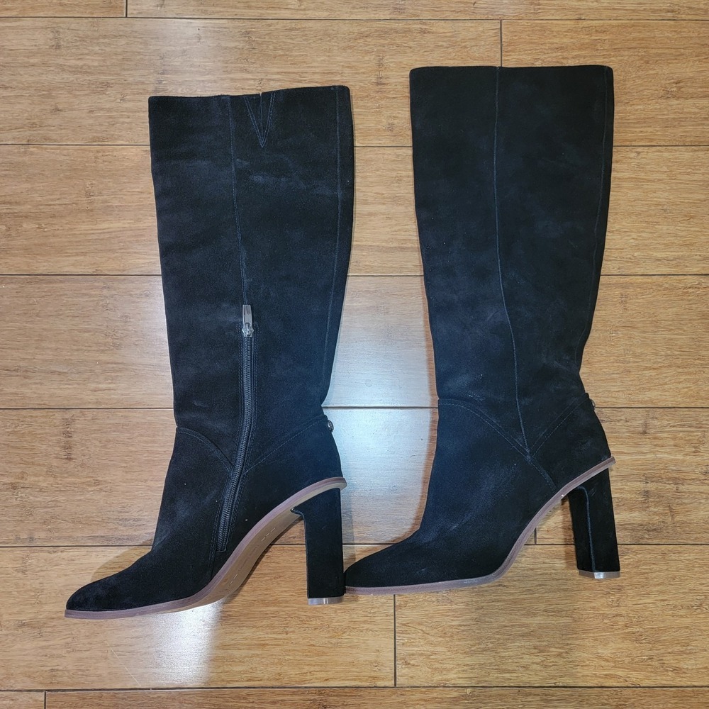 Vince Camuto Women's Phranzie Suede Leather Knee High Riding Boots Size 9M Black - Picture 2 of 12